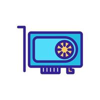 modern graphics card icon vector outline illustration