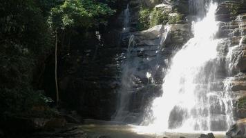 Beautiful local waterfall in Chiang mai Thailand - water nature background relax concept video