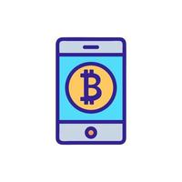 Bitcoin app is an icon vector. Isolated contour symbol illustration vector