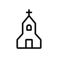 Church icon vector. Isolated contour symbol illustration vector