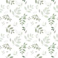 Seamless green leaves pattern vector