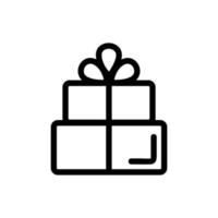 Gift icon vector packaging. Isolated contour symbol illustration