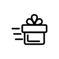 Sending a gift icon to the vector. Isolated contour symbol illustration vector