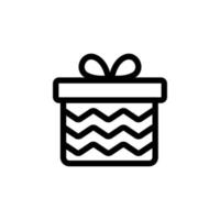 Gift for the new year icon vector. Isolated contour symbol illustration vector