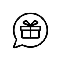 Gift in the package icon vector. Isolated contour symbol illustration vector