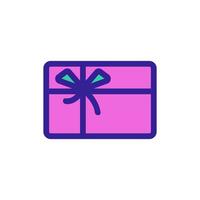 Gift in the package icon vector. Isolated contour symbol illustration vector