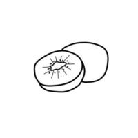 doodle de línea orgánica dibujada a mano con sabor a comida de kiwi vector
