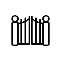 wrought iron entrance gates icon vector outline illustration
