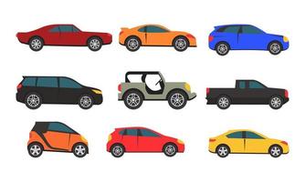 colección de forma de icono de coche de vector simple