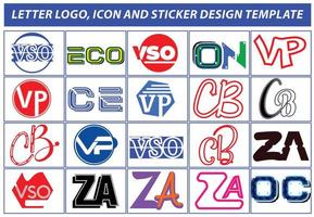 Initial letter logo, sticker and icon design template vector