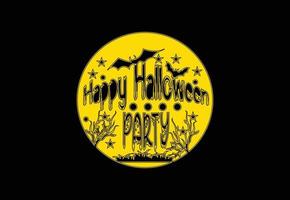 Happy halloween logo, banner, t shirt design template vector