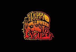 logotipo de feliz halloween, banner, plantilla de diseño de camiseta vector
