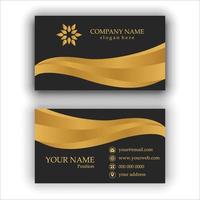 Black and gold color creative modern business card design vector