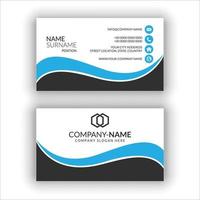 Black white and blue color modern business card deign vector