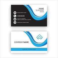 Black white and blue color modern business card deign vector