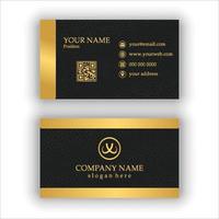 Black and gold color creative modern business card design vector