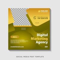 Editable square banner template with photo collage. Suitable for Social Media Post and Online Advertising, Event, and etc. Vector Illustration.