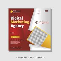 Editable square banner template with photo collage. Suitable for Social Media Post and Online Advertising, Event, and etc. Vector Illustration.