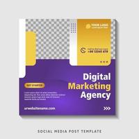 Editable square banner template with photo collage. Suitable for Social Media Post and Online Advertising, Event, and etc. Vector Illustration.