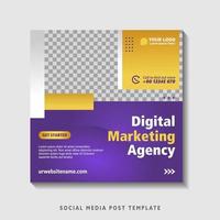 Editable square banner template with photo collage. Suitable for Social Media Post and Online Advertising, Event, and etc. Vector Illustration.