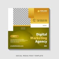 Editable square banner template with photo collage. Suitable for Social Media Post and Online Advertising, Event, and etc. Vector Illustration.