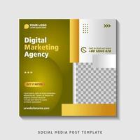 Editable square banner template with photo collage. Suitable for Social Media Post and Online Advertising, Event, and etc. Vector Illustration.