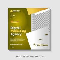 Editable square banner template with photo collage. Suitable for Social Media Post and Online Advertising, Event, and etc. Vector Illustration.