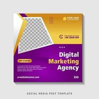 Editable square banner template with photo collage. Suitable for Social Media Post and Online Advertising, Event, and etc. Vector Illustration.