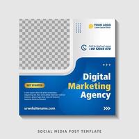 Editable square banner template with photo collage. Suitable for Social Media Post and Online Advertising, Event, and etc. Vector Illustration.