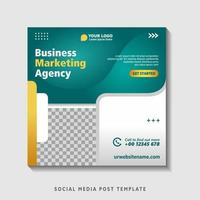 Editable square banner template with photo collage. Suitable for Social Media Post and Online Advertising, Event, and etc. Vector Illustration.