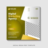 Editable square banner template with photo collage. Suitable for Social Media Post and Online Advertising, Event, and etc. Vector Illustration.