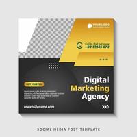 Editable square banner template with photo collage. Suitable for Social Media Post and Online Advertising, Event, and etc. Vector Illustration.