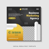 Editable square banner template with photo collage. Suitable for Social Media Post and Online Advertising, Event, and etc. Vector Illustration.