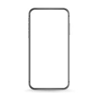 Modern smartphone mockup with white blank screen. 3d vector mockup