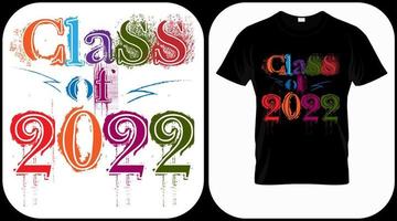 clase de vector 2022. letras de mano de graduación. plantilla de texto para diseño de graduación, evento de felicitación, camiseta, fiesta, invitaciones para graduados de secundaria o universidad.