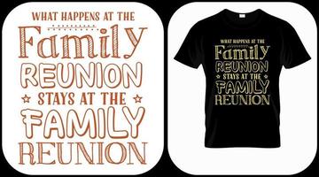 Family reunion gathering the generations to see what ensures. Family reunion text design. Vintage lettering for social get togethers with the family and relatives. Reunion celebration template sign vector