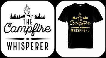 The campfire whisperer. camping graphics vector, vintage explorer, adventure, wilderness. Outdoor adventure quotes symbol. Perfect for t-shirt prints, posters. vector