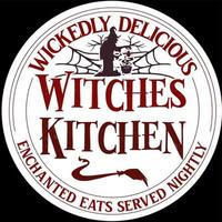 Witches kitchen, wickedly delicious Halloween hand drawn lettering quotes Vector Design. Halloween sayings. Farmhouse Halloween season party signs and labels prints.