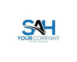 Creative Modern SAH Letter Logo Design Vector Symbol illustration.