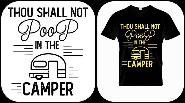 Vintage Thou Shall Not Poop In The Camper Camping Tshirt Vintage Thou Shall Not Poop In The Camper Camping Tshirt