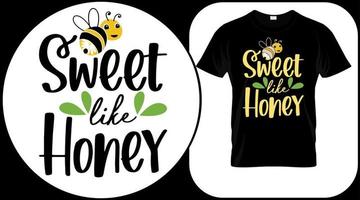 Sweet like honey, funny bee quote isolated on white background. Honey bee hand drawn lettering. Sweet honey love summer quote saying. Typography vector print illustration for t shirt, card, poster.
