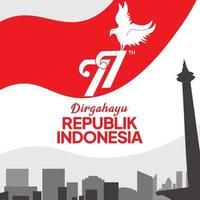 Indonesia independence day vector illustration.