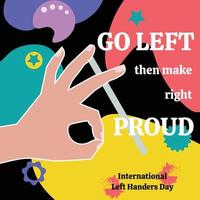 International left handers day vector illustration greeting card