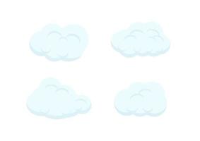 collection of cartoon bubble cloud vector on white background