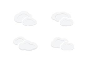 colección de vector de nube de burbuja de dibujos animados sobre fondo blanco