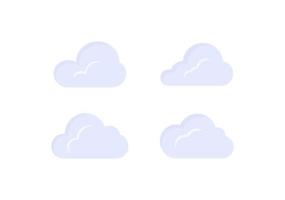 collection of cartoon bubble cloud vector on white background