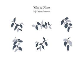 collection of foliage and floral crown vector on white background