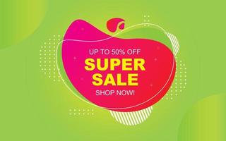 Sale banner template design  Super Sale end of season special offer banner. vector