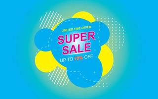 Sale banner template design  Super Sale end of season special offer banner. vector