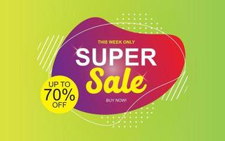 Sale banner template design  Super Sale end of season special offer banner. vector